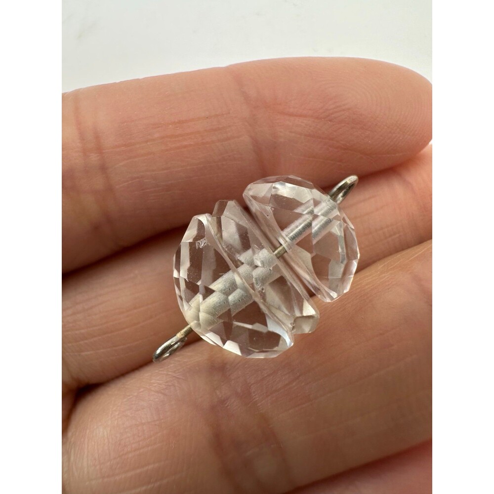 Natural faceted rock crystal charm